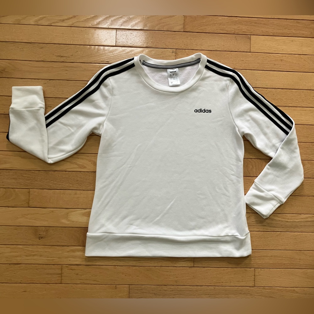 Adidas White Crewneck with Black Accents